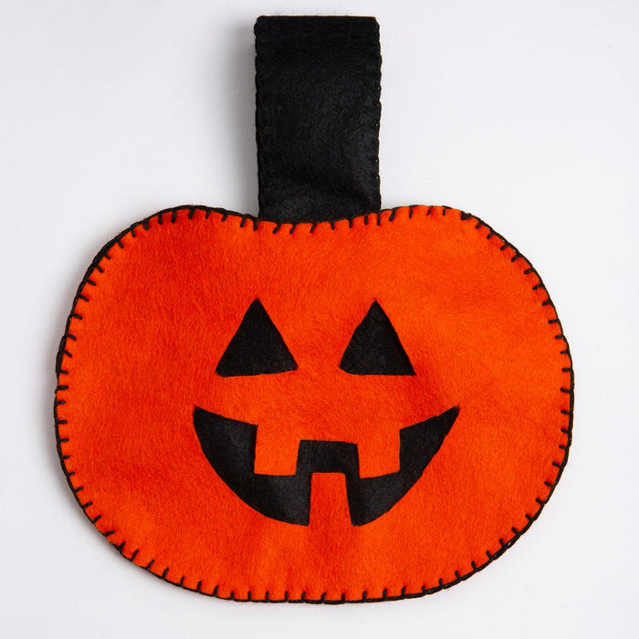 Felt Craft Kit - Pumpkin Trick Or Treat Bag - Wool Couture