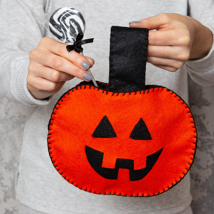 Felt Craft Kit - Pumpkin Trick Or Treat Bag - Wool Couture