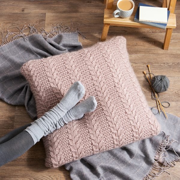 Giant Cable Cushion Knitting Kit - Wool Couture