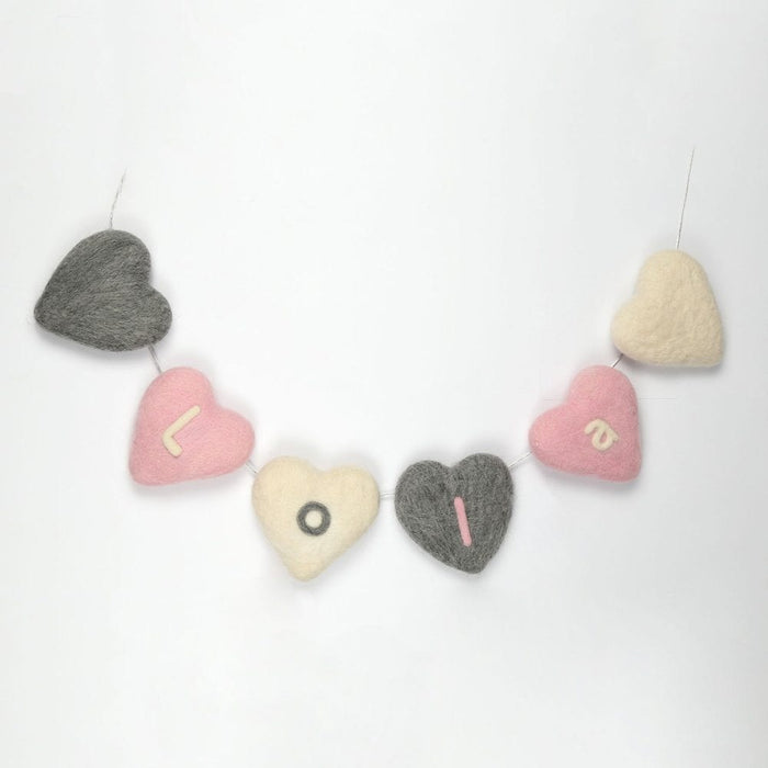Heart Bunting Needle Felting Kit - Wool Couture