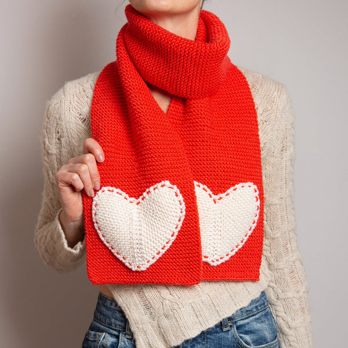 Heart Scarf Knitting Kit - Wool Couture