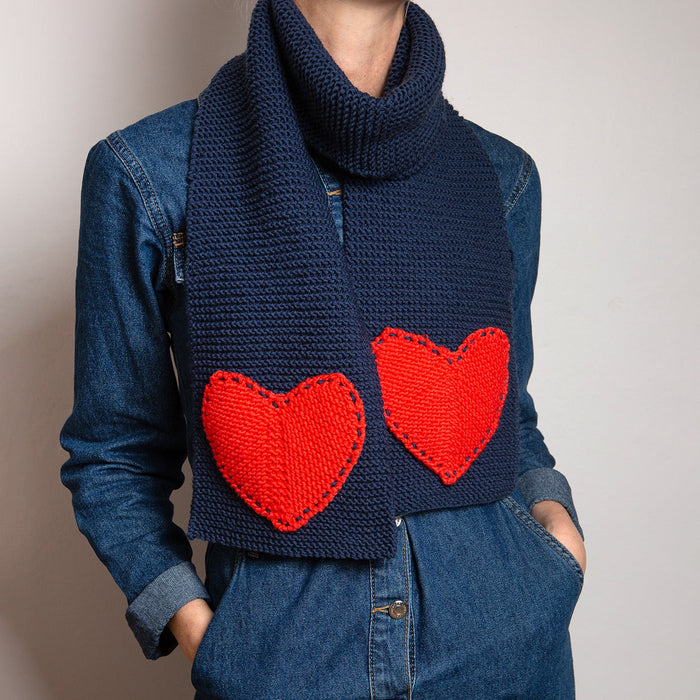 Heart Scarf Knitting Kit - Wool Couture