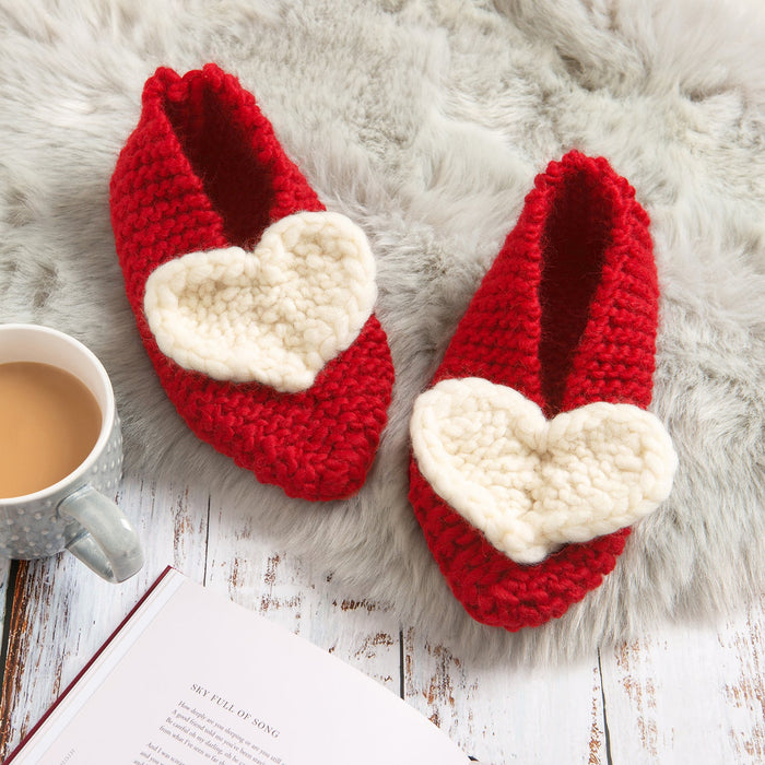 Heart Slipper Knitting Kit - Wool Couture