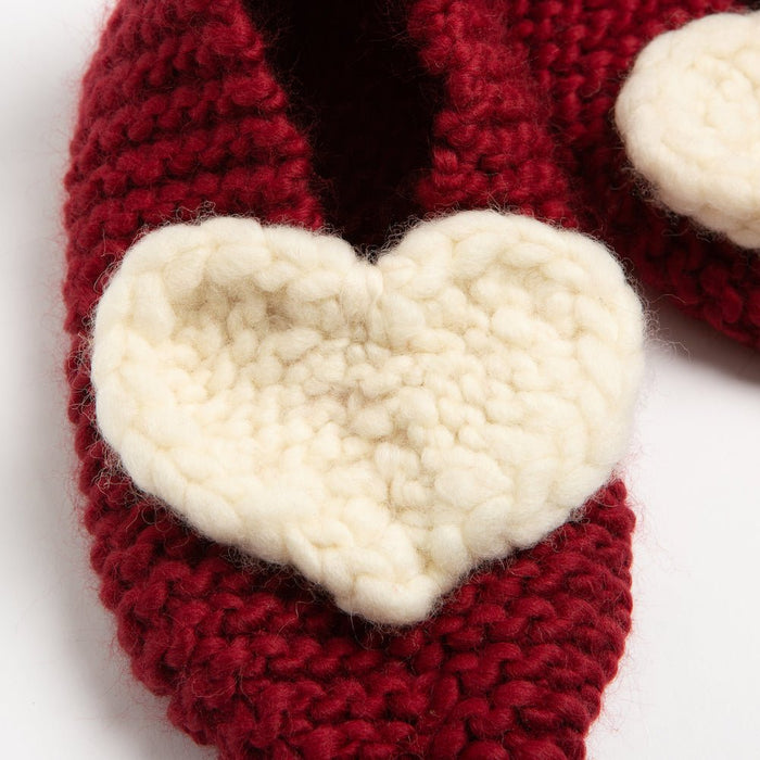 Heart Slipper Knitting Kit - Wool Couture