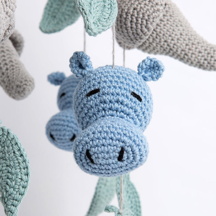 Hippo & Elephant Baby Mobile Crochet Kit - Wool Couture