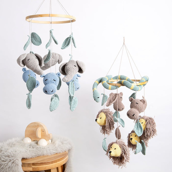 Hippo & Elephant Baby Mobile Crochet Kit - Wool Couture