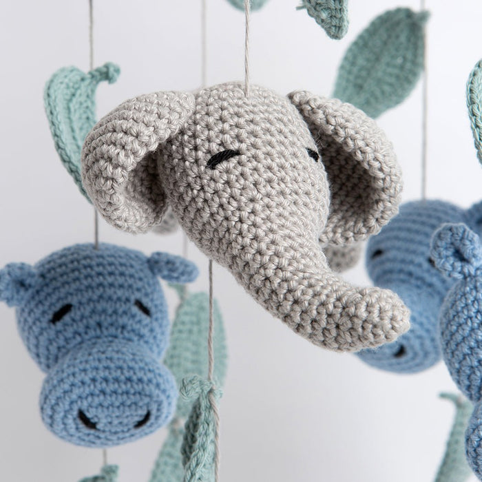 Hippo & Elephant Baby Mobile Crochet Kit - Wool Couture