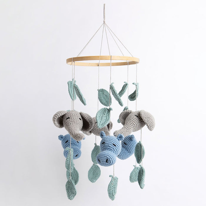 Hippo & Elephant Baby Mobile Crochet Kit - Wool Couture