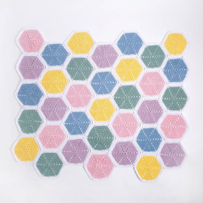Honeycomb Baby Blanket Crochet Kit - Cotton Collection - Wool Couture