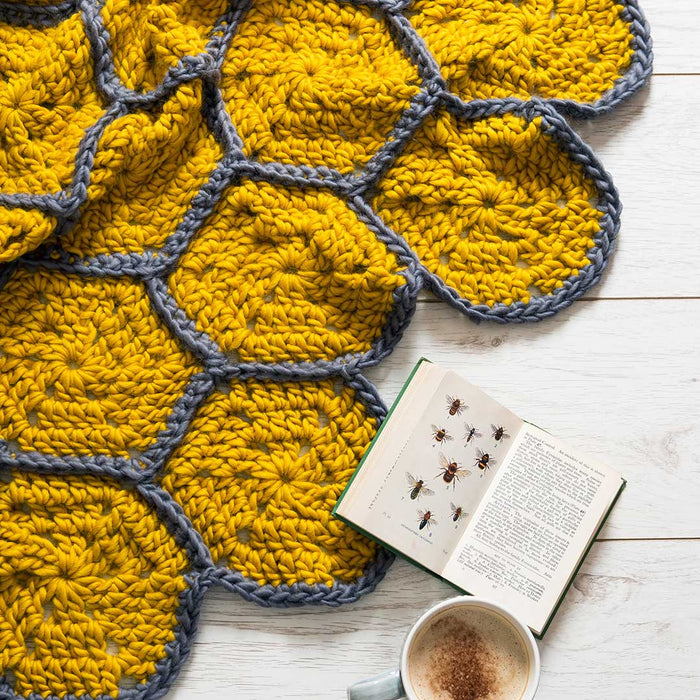 Baby Blanket Crochet Kit. Honeycomb Cotton Throw Kit. Easy Crochet Kit.  Newborn Gift Pattern by Wool Couture -  Denmark