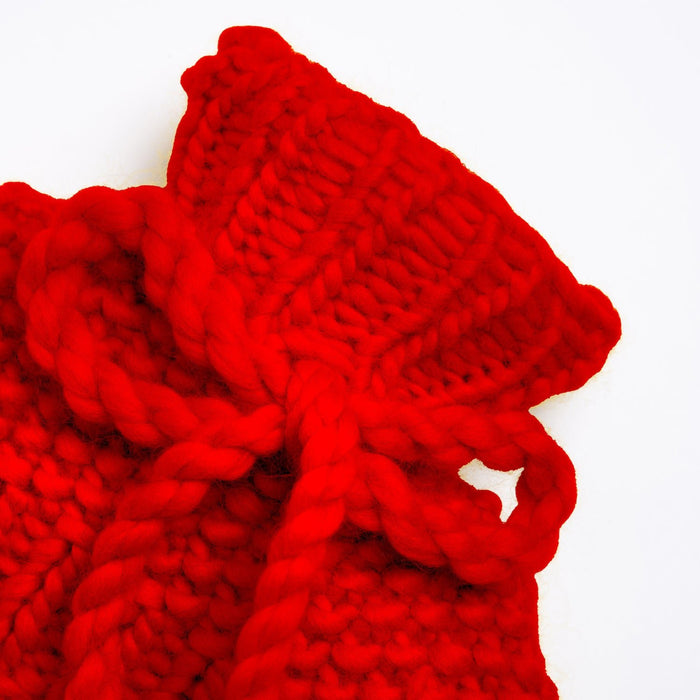 Hot Water Bottle Cover Knitting Kit - Red - Wool Couture