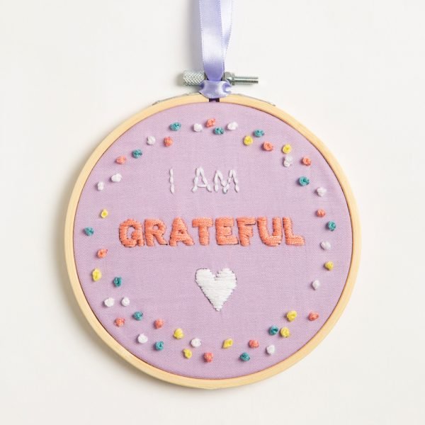 I am Grateful Embroidery Kit - Wool Couture