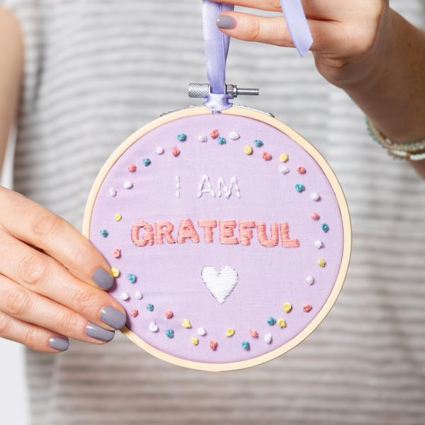 I am Grateful Embroidery Kit - Wool Couture