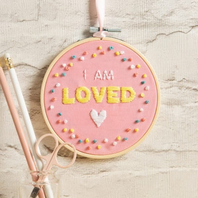 I am Loved Embroidery Kit - Wool Couture