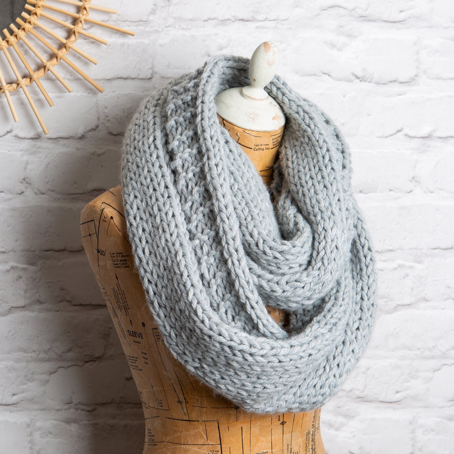 Aran Infinity Infinity Sweater Scarf 100% Merino Wool Infinity