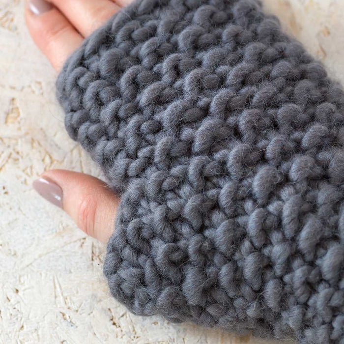 Ivy Hat and Fingerless Gloves Knitting Kit - Wool Couture