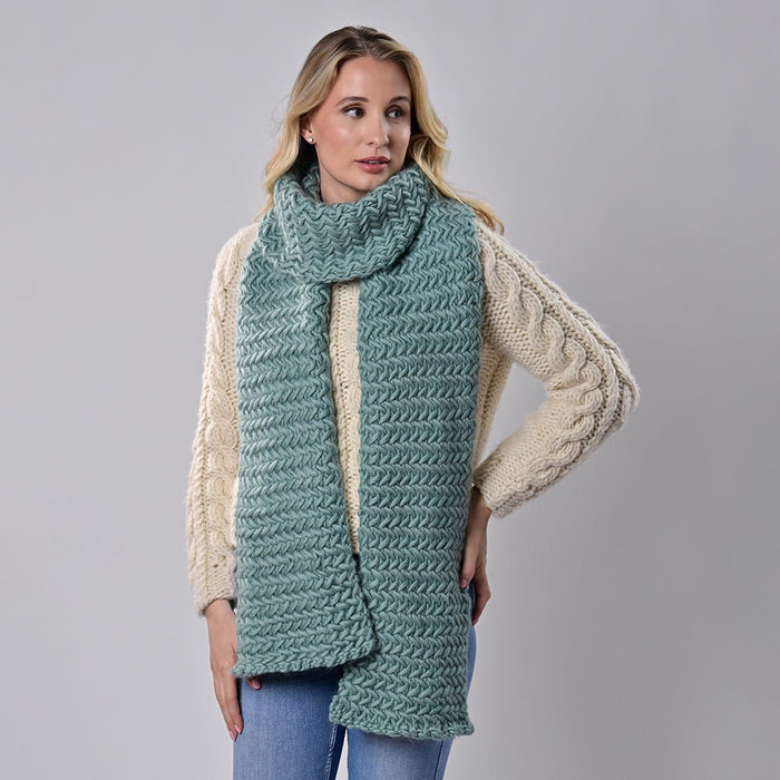Jojo Scarf Knitting Kit - Teal - Wool Couture