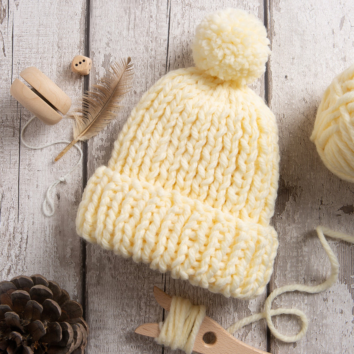 Pom Pom Hat Knitting Kit Wool Couture Company – This is Knit