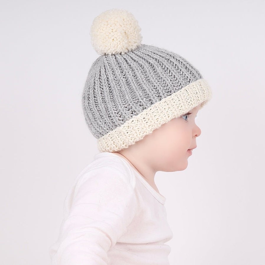 Knitting PDF Pattern Baby Pom Pom Hat Wool Couture