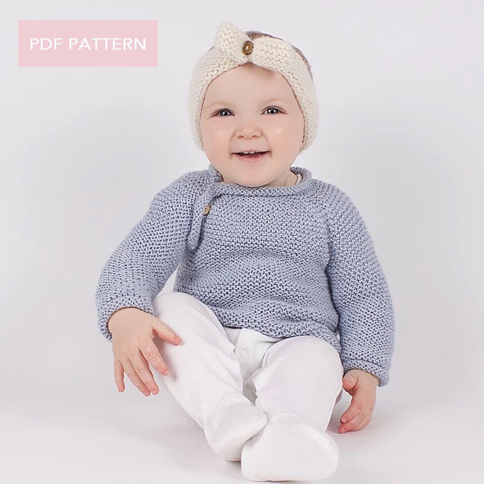 Knitting PDF Pattern - Blossom Baby Jumper - Wool Couture