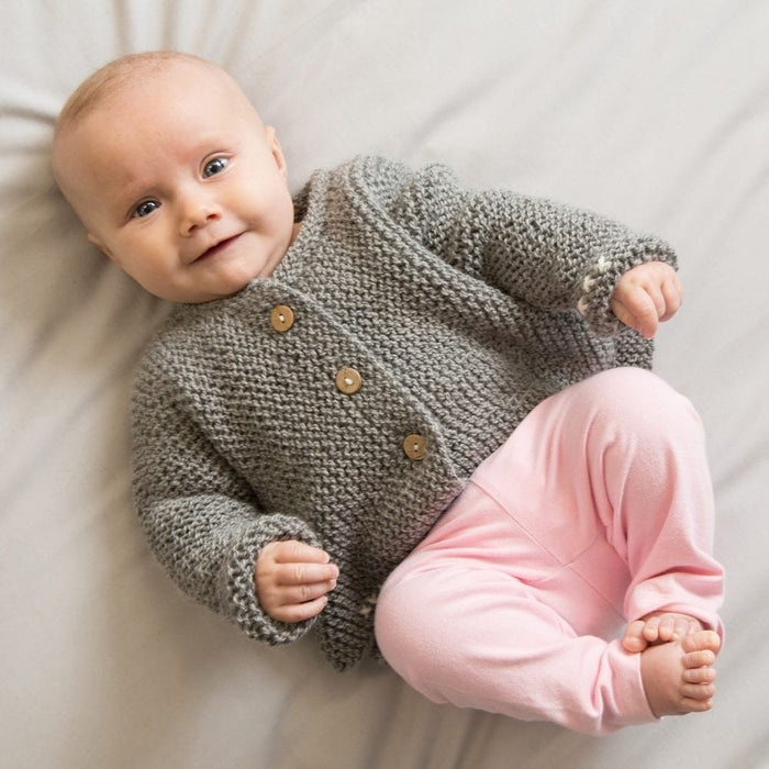 Lilly Cardigan Baby Knitting Kit - Wool Couture