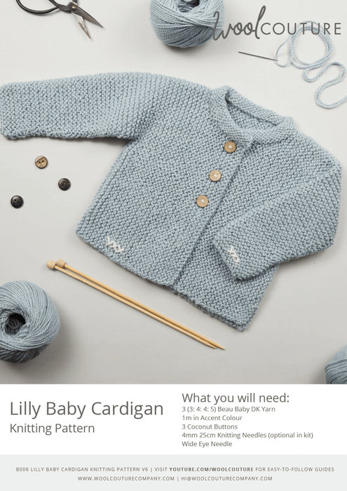 Lilly Cardigan Baby Knitting Pattern PDF - Wool Couture