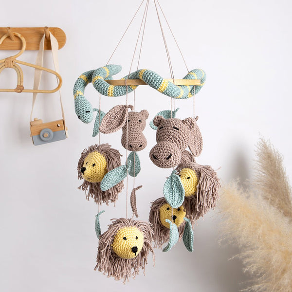 Lion & Snake Baby Mobile Crochet Kit - Wool Couture