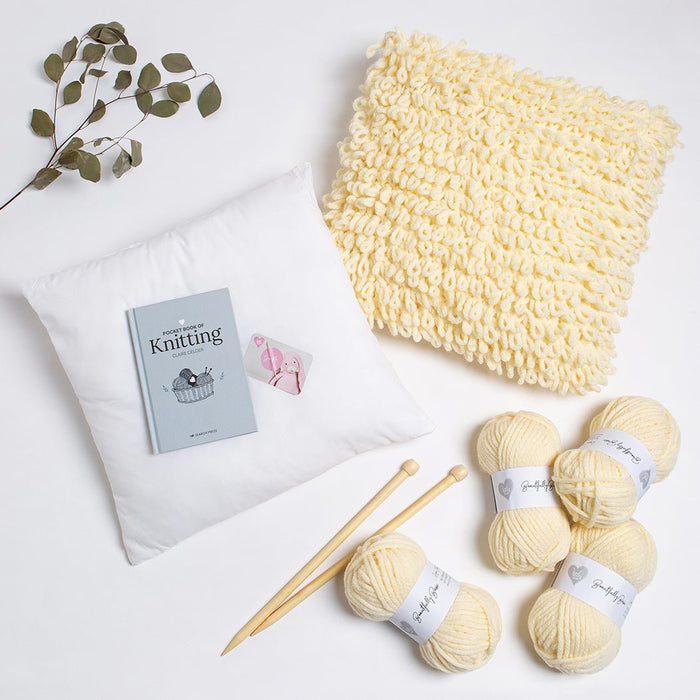 Loop Stitching Book Loop Stitch Cushion Kit + Pocket Book Of Knitting | Wool Couture