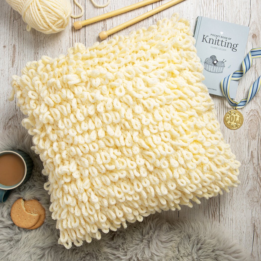 Loop Stitching Book Loop Stitch Cushion Kit + Pocket Book Of Knitting | Wool Couture
