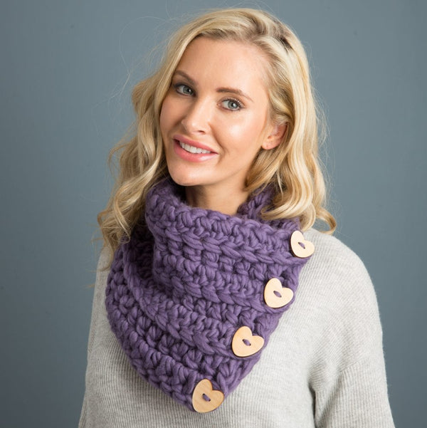 Love Heart Scarf Crochet Kit - Wool Couture