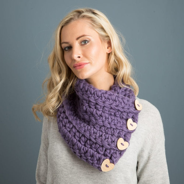Love Heart Scarf Crochet Kit - Wool Couture