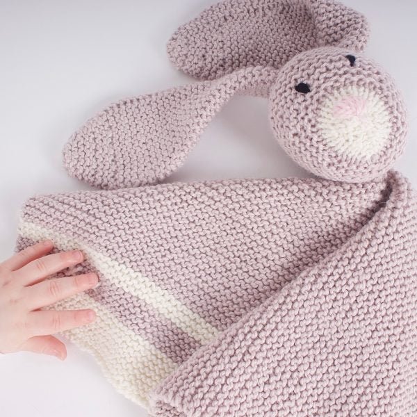 Mabel Bunny Baby comforter Knitting Kit - Wool Couture