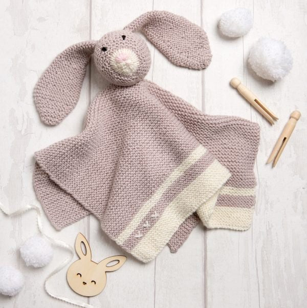 Mabel Bunny Baby comforter Knitting Kit - Wool Couture