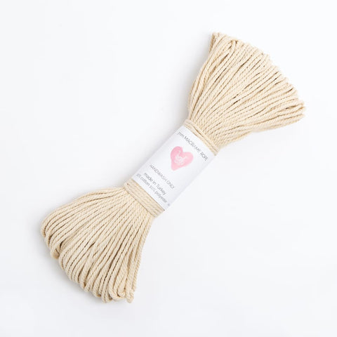 Macrame Cord 3mm in Cream - Wool Couture