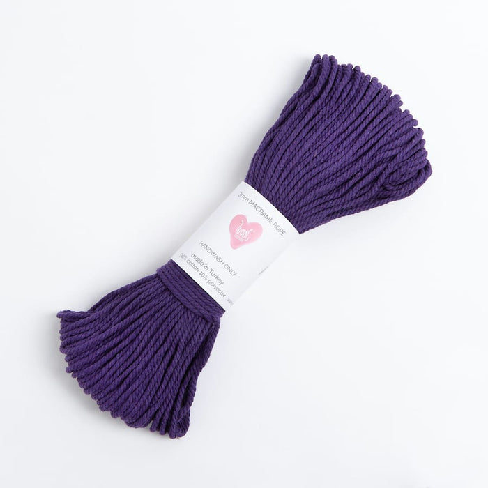 Macrame Cord 3mm in Purple - Wool Couture