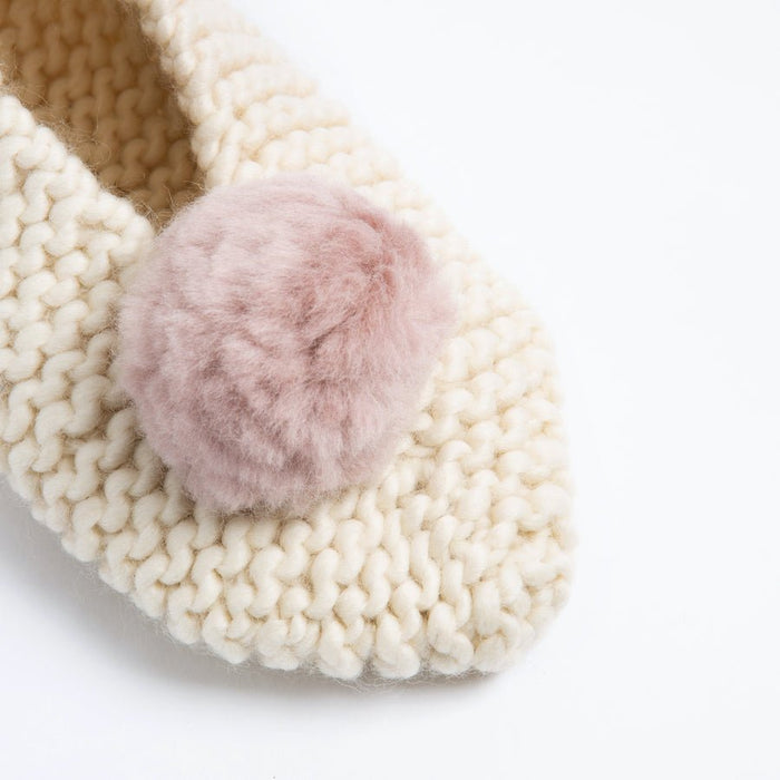 Mary Jane Pompom Slipper Knitting Kit - Wool Couture