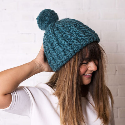 Melanie Pompom Hat Crochet Kit - Wool Couture