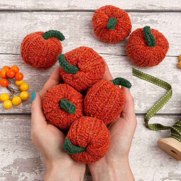 Mini Knitted Pumpkin Kit Halloween - Wool Couture