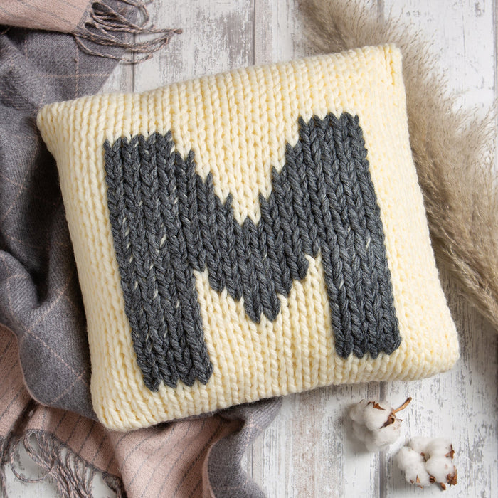Monogram Cushion Cover Knitting Kit - Wool Couture