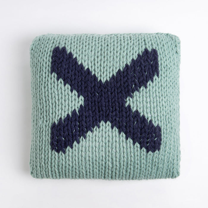 Monogram Cushion Knitting Kit - Agate Green - Wool Couture