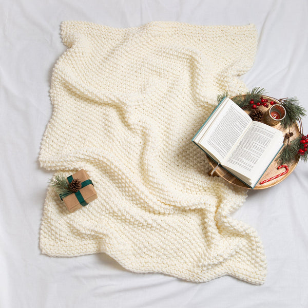 Moss Stitch Blanket Knitting Kit - Wool Couture
