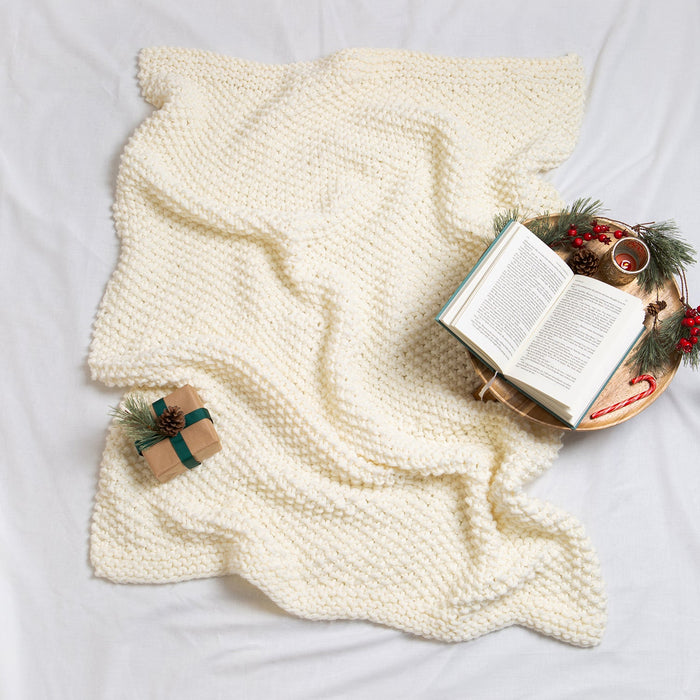 Moss Stitch Blanket Knitting Kit Wool Couture Company