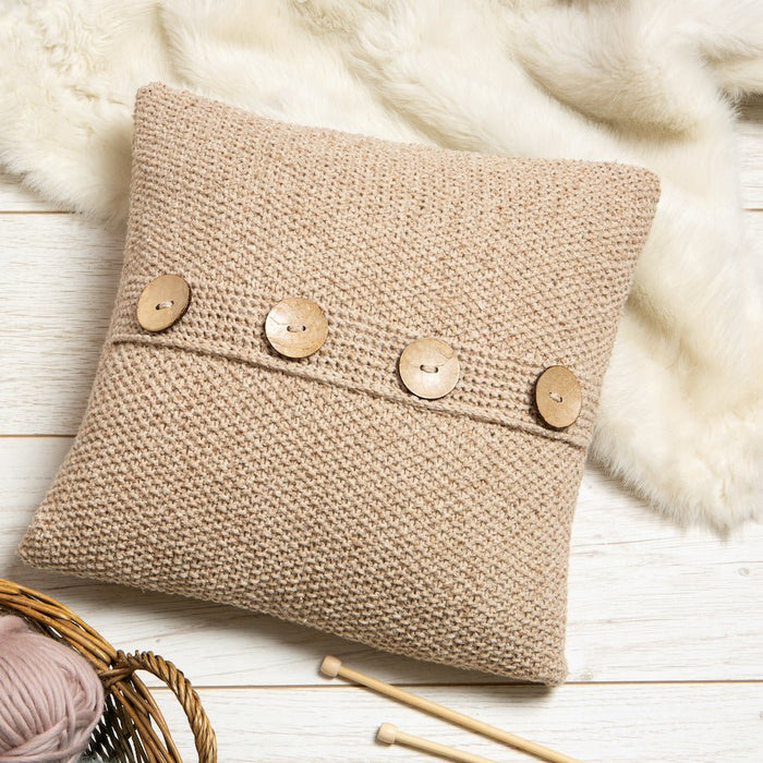 Moss Stitch Cushion Knitting Kit - Wool Couture