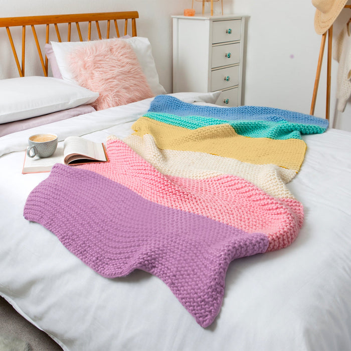 Pastel Dreams Throw Blanket - Knitting Kit - Wool Couture