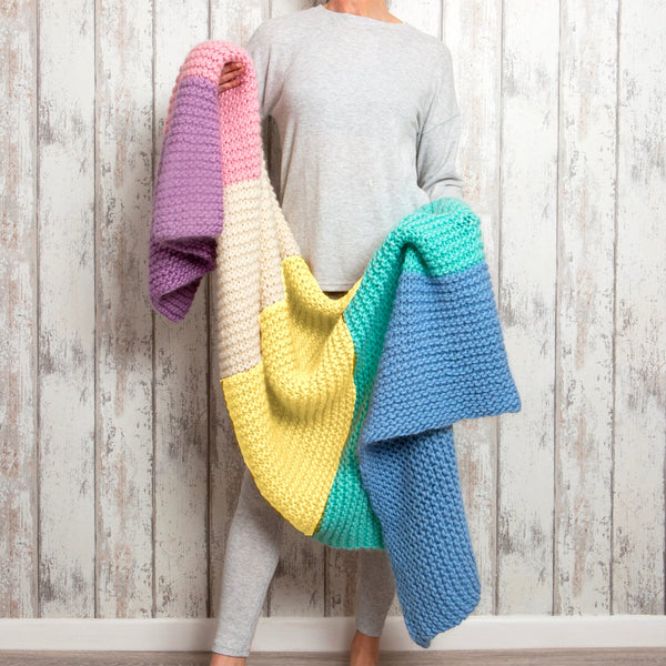 Pastel Dreams Throw Blanket - Knitting Kit - Wool Couture