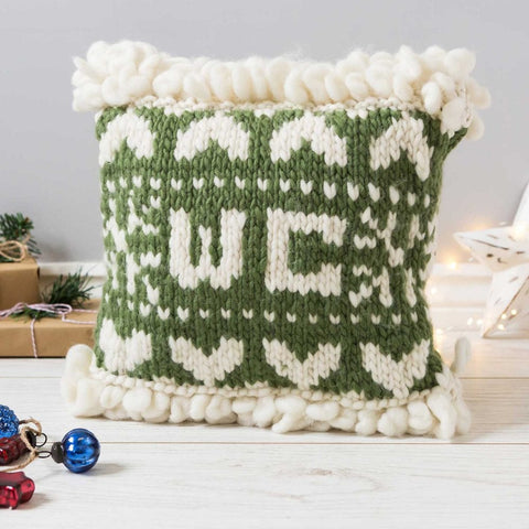 Personalised Christmas Cushion Knitting Kit - Wool Couture