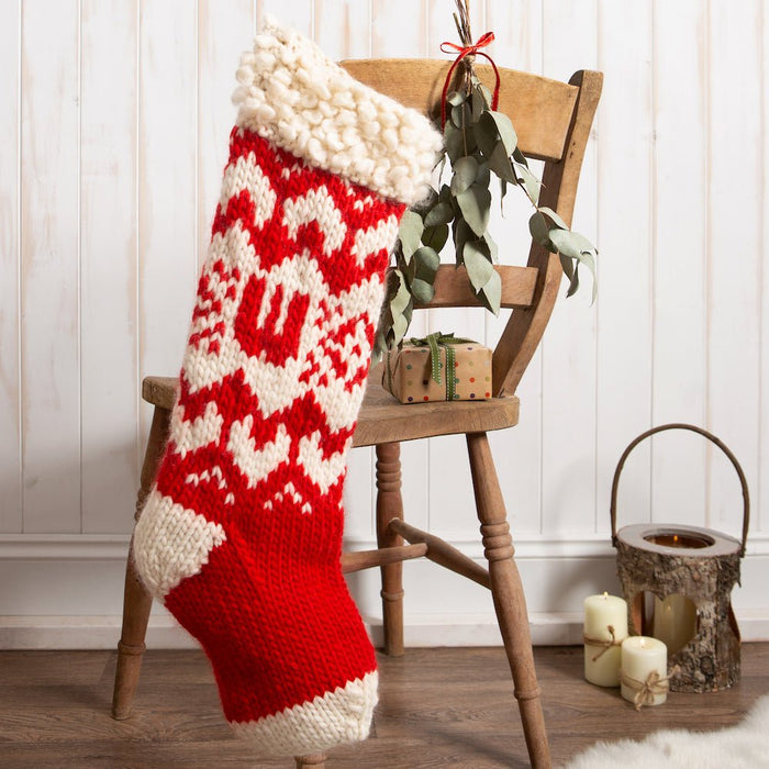 Personalised Christmas Stocking Knitting Kit in red - Wool Couture