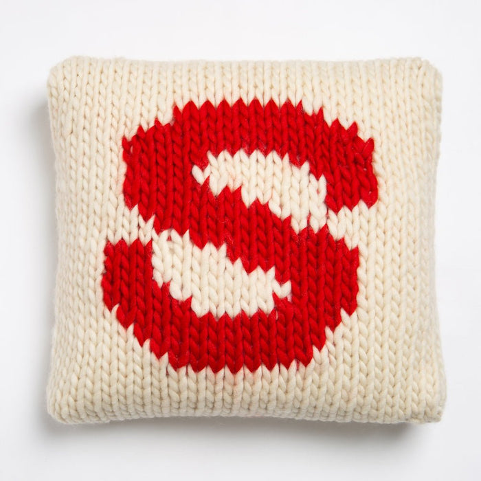 Personalised Cushion Knitting Kit in Red - Wool Couture