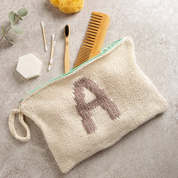 Personalised Toiletry Bag Knitting Kit - Wool Couture