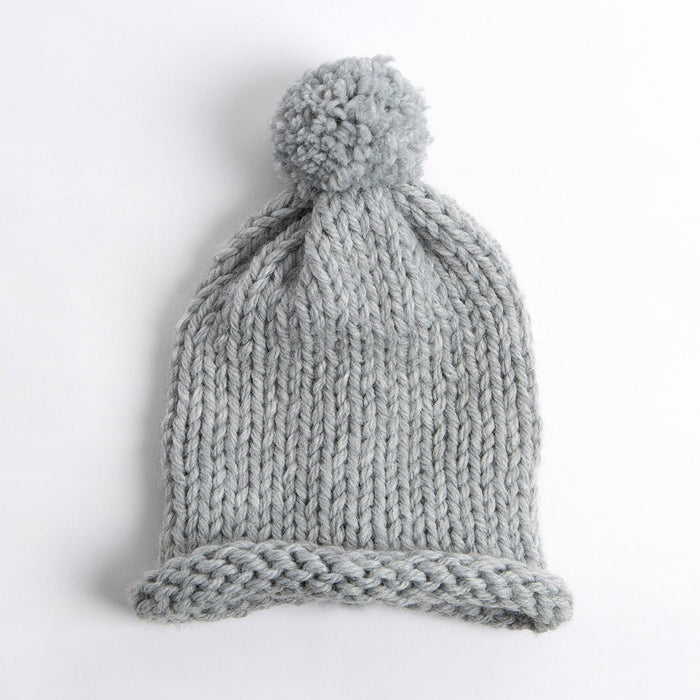 Pom Pom Hat Knitting Kit - Beginners Basics - Wool Couture
